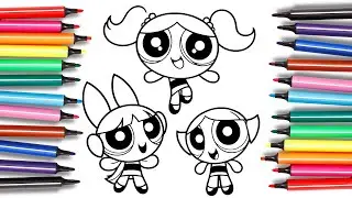 The Powerpuff Girls Coloring Page  - Video for Kids and Toddlers   Realizzato con Clipchamp