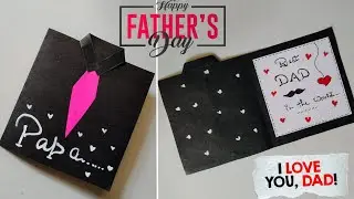 Fathers Day Card Easy | DIY Father's Day Gift Ideas 2025 | Black Paper Father's Day Card