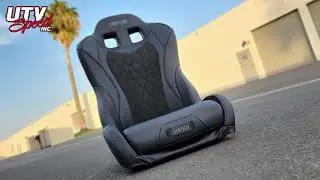 Simpson Pro Sport UTV Seat, Black with Gray Center and Double Diamond Stitching