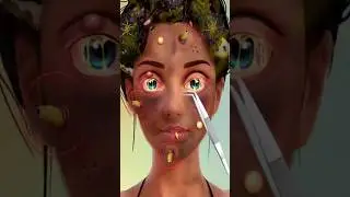 #ASMR remove Big acne and maggots from face #viral #shorts video #brain asmr