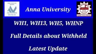 Anna University April/May 2025 Semester Result WH1, WH13 Update Latest News Tamil Vijay Mass Media 