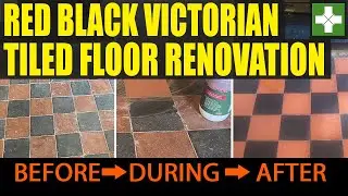 Classic Red and Black Victorian Tiled Floor Rescued in Lancaster