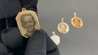 Hilliers 9ct Gold A Silver Personalised Photo Engraved Pendant