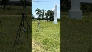 Setup, antenna and radio gear, at US-11769, Ozark Trail Obelisk Historic Site in NE Oklahoma.
