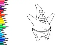 Easy Patrick Star Drawing, Painting & Coloring For Kids and Toddlers_Child Art