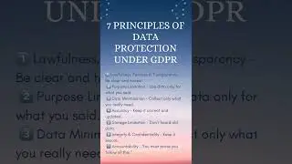 GDPR Article 5 in 60 Seconds! | 7 Principles of Data Protection Explained. #cipp #gdpr #dataprivacy