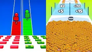 Food Run vs Bridge Race 💥 MAX LEVELS in the New 2025 Update!