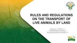 Rules and Regulations for Transport of Live Animals By Land