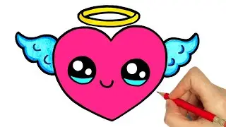 HOW TO DRAW A HEART KAWAII | COMO DIBUJAR UN CORAZON CON ALAS | DIBUJOS KAWAII  - desenhos kawaii