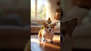Two Parrots On A Corgi