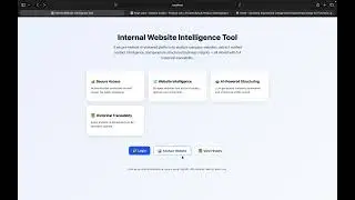 Internal Website Intelligence Tool | Full-Stack FastAPI + Next.js Project