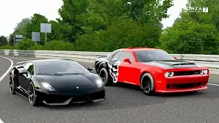 Forza 7 Drag race: Dodge Demon vs Lamborghini Gallardo Twin-Turbo