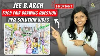JEE B.Arch Previous Year Drawing Question Solution | Year 2025 | Food&nbsp;fair&nbsp;Sketch