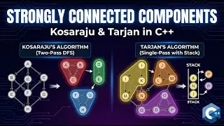 Strongly Connected Components | Kosaraju & Tarjan in C++#C++ #Algorithms #DataStructures