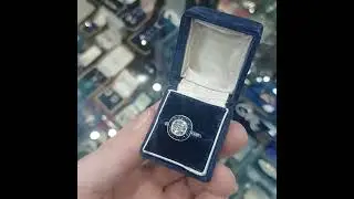 SR101 Beautiful Art Deco sapphire target ring