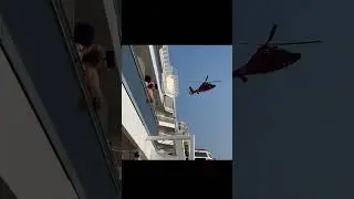 Helicopter rescue off a cruise ship
