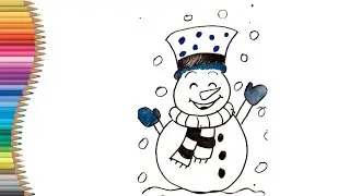 Cute Snowman Drawing | Easy Winter Artwork for Kids