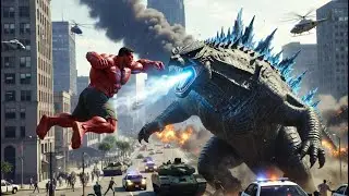 GTA 5 Red Hulk vs Godzilla Fight | SAP Gaming #viral #gameplay #gaming #gta #gta5