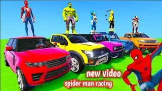 Spider man racing new video 😲 car stunt Car racing #spiderman #gaming