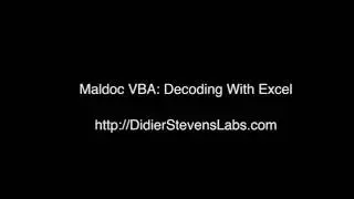 Maldoc VBA: Decoding With Excel