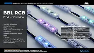 Rotating light source, BBL RGB 3 LED module for sign or border