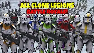 ALL Phase II CLONE LEGIONS Battle Royale! - Men of War: Star Wars Mod Battle Simulator