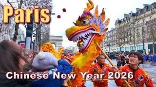 🏮 4K_ Chinese New Year Parade Paris 2026 | Champs-&Eacute;lys&eacute;es Year of the Horse