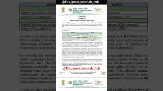 Advisory for JEE MAINS - 2026 Aspirants💥 #edu_quest_tutorials_hub #nta  #jeemains  #jee2026