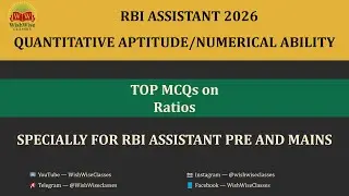 Class 1 | Ratio & Proportion | RBI Assistant 2026 | Pre + Mains | Other Banking and Finance Exams |