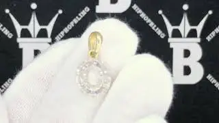 O Yellow Gold Small Initial Letter Baguette Real Diamond Pendant 10K Gold A-Z