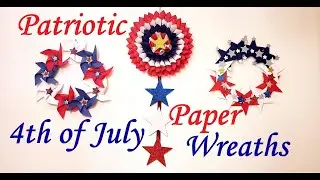 DIY Patriotic Paper wreath | Paper wreath Tutorial | How to make patriotic wreath - step by step