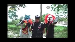 Gugu nerf war couple swat cid dragon nerf guns fight criminal group skman mask wash and revenre