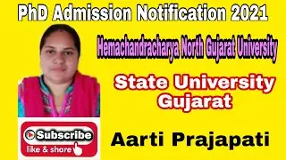 PhD Admission Notification 2021 // Gujarat State // North Gujarat University // State University //