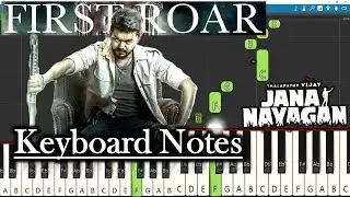 Jana Nayagan BGM Keyboard Notes 🎹 | Anirudh | Vijay | First Roar | Easy Piano Tutorial