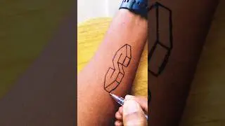 3d S on hand | 3d tattoo #shorts #drawing #trending #viral #3d