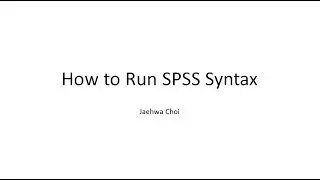 How to Run SPSS Syntax