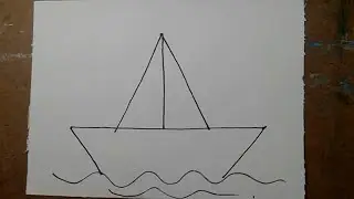 How to draw a Boat using Number 1 || easy Boat Drawing for kids ||