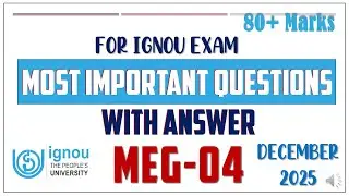 MEG 04 important questions answer for ignou december exam 2025 | Aspects of novel