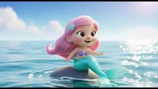Baby Mermaid Sitting on a Rock 🧜&zwj;♀️🌊 | Magical Ocean Song for Kids | Nursery Rhymes for Children