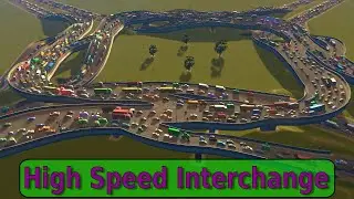 High Speed Banked Curve Interchange (6-Lane)