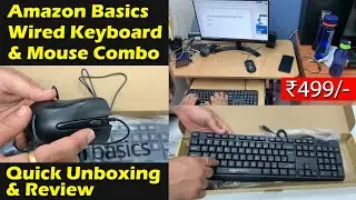 Amazon Basics Wired Keyboard & Mouse Combo Unboxing & Review 🔥 Budget Combo Under ₹500! #keyboard