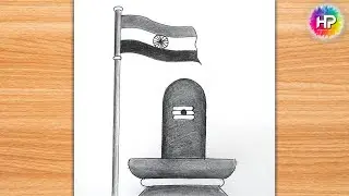 ✨Powerful Shivling Drawing with Indian Flag🇮🇳 | Pencil Shading Art for Independence Day |