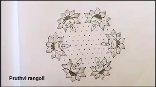 Deepam rangoli design with dots (15*8 )| deepavali special rangoli |  simple rangoli | daily kolam🪔🪔