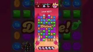 Candy Crush Saga level 4077 - Legendary Level with 4 FREE Boosters | High Speed
