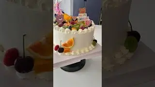 Immersion Fruit Duo Cake🍊🥭🍑🍎🍓🍒🍈🍐#shorts #asmr #cake