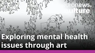 Artist explores mental health struggles in stunning mural at London's Saatchi Gallery