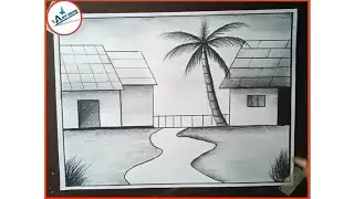 easy pencil drawing ❤️ landscape #drawing#pencildrawing#landscape#pencilart#beautifulart#ပန်းချီ#art