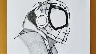 Miles Morales Spider-Man Drawing | Side View Pencil Art | Spiderman Easy Drawing | Easy Pencil Art