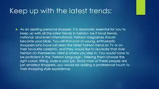 How to become a personal shopper