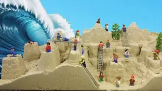 Наводнение в песчаном замке: катастрофа с цунами из минифигур Lego &mdash; эксперимент по прорыву плотины